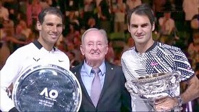 Federer, Rod Laver et Nadal  Melbourne